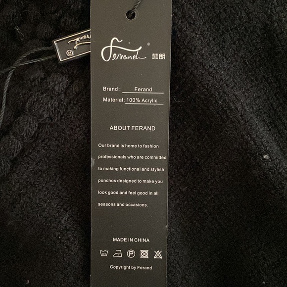 Black Hooded Knit Poncho - Picture 7 of 7